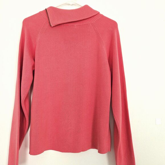 LIZ CLAIRBORNE Pink Sweater Womens LARGE Petite 100% Cotton - Picture 3 of 6